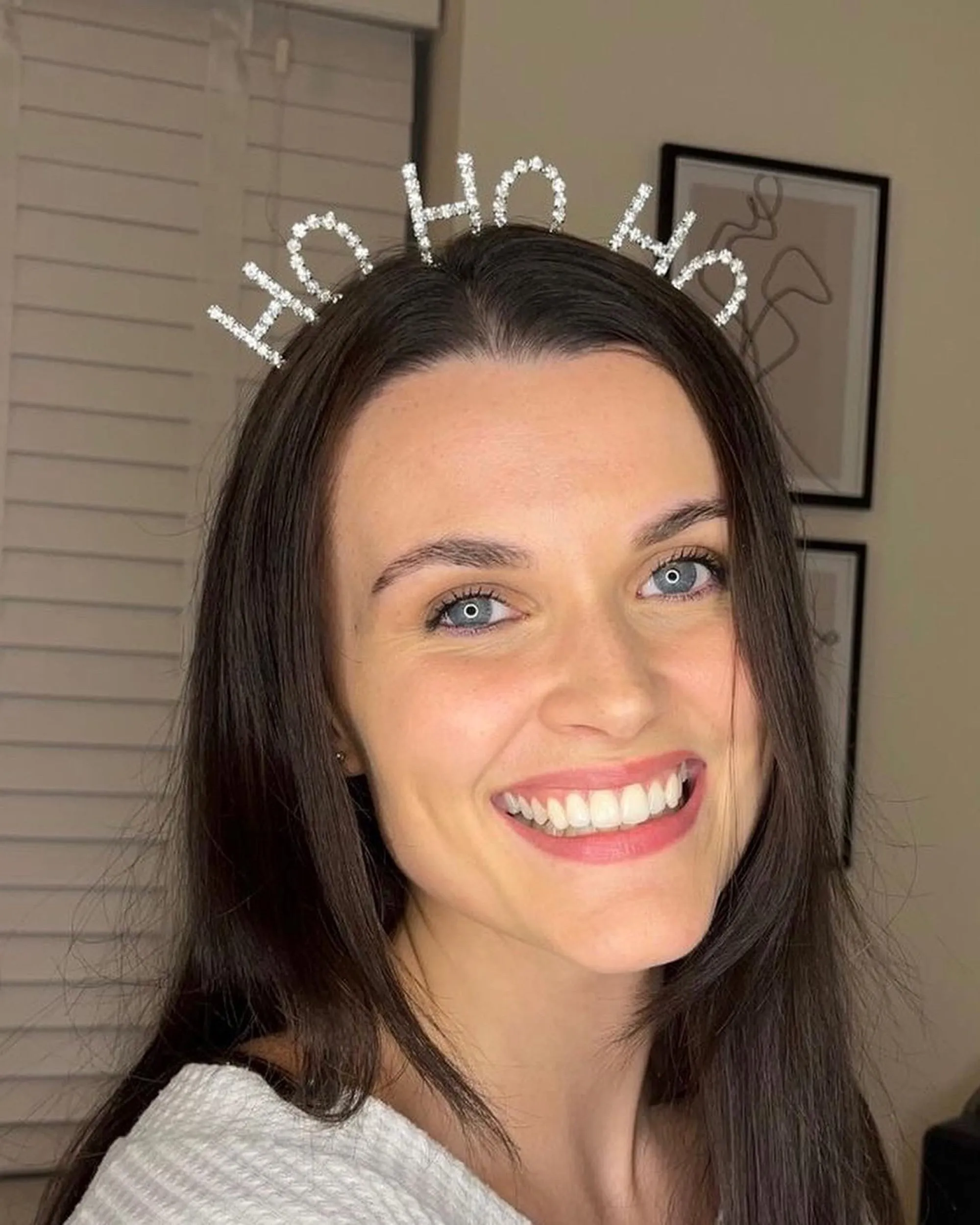 HO HO HO Slogan Christmas Crown in Silver