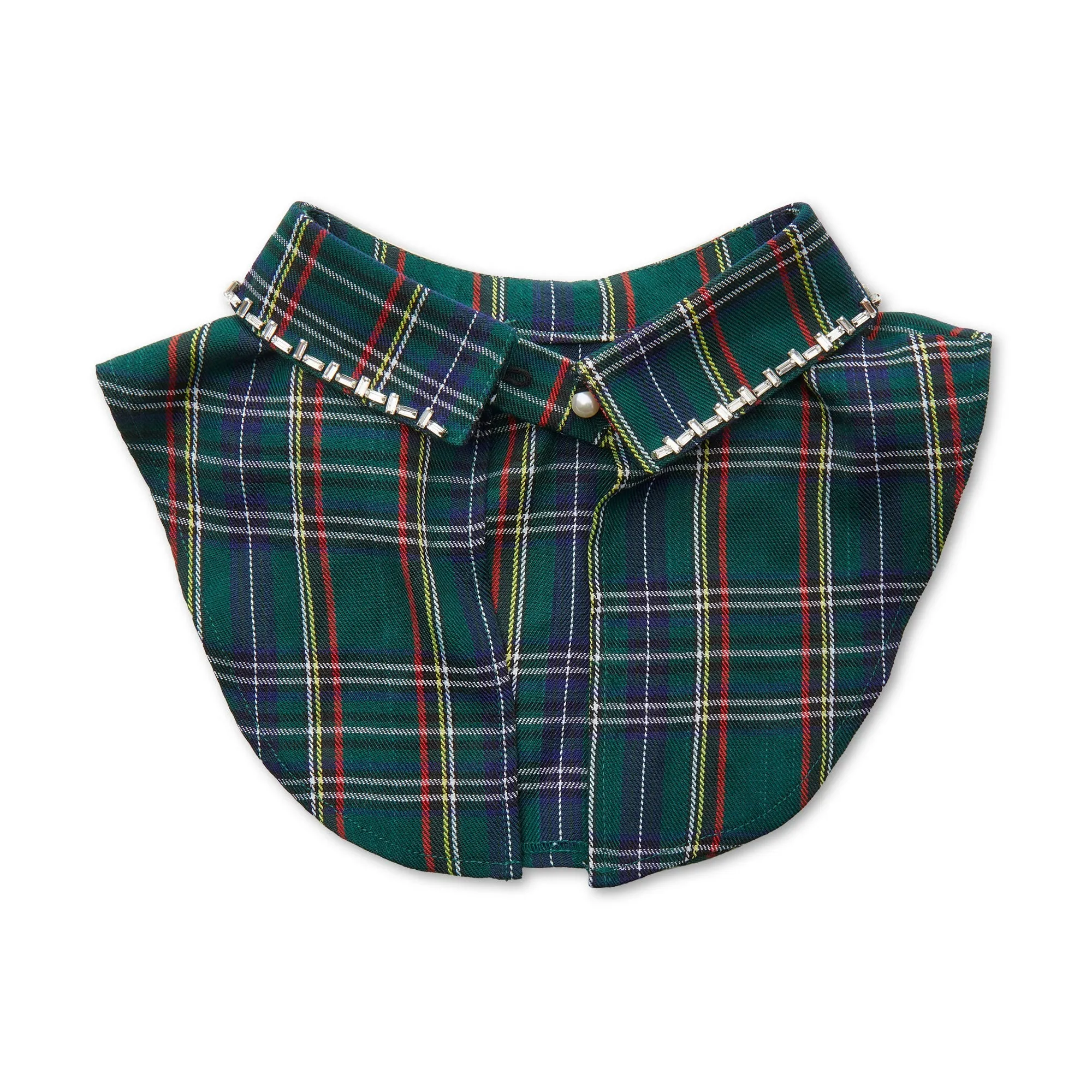 HOLIDAY PLAID CRYSTAL STITCH COLLAR