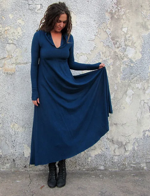 Hooded Eclipse Wanderer Long Dress
