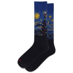 HOTSOX Men's Starry Night Xmas Crew Sock