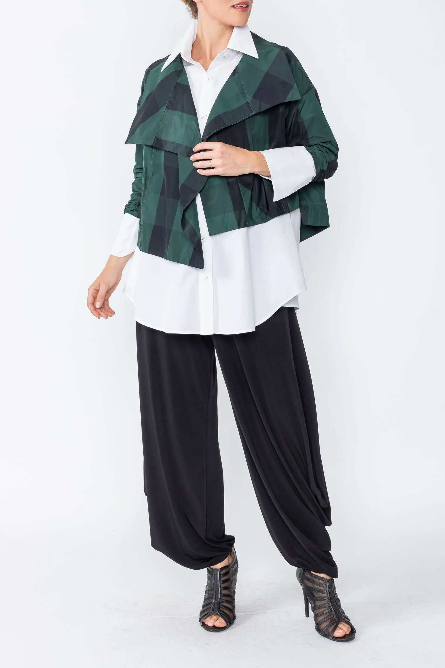 Hunter Green Layering Asymmetrical Jacket