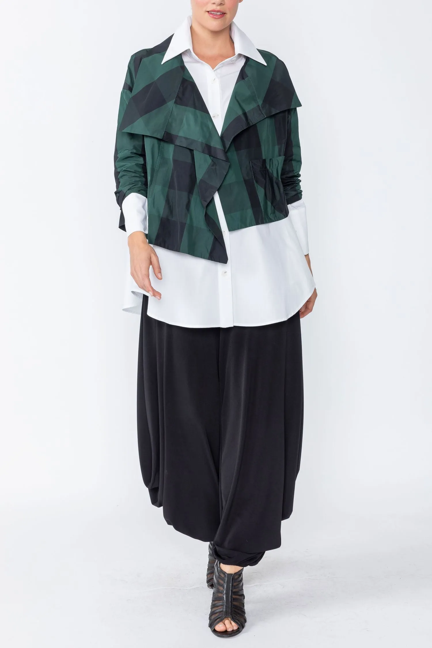 Hunter Green Layering Asymmetrical Jacket