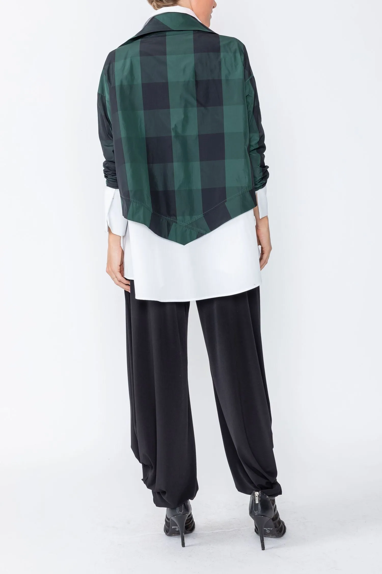 Hunter Green Layering Asymmetrical Jacket