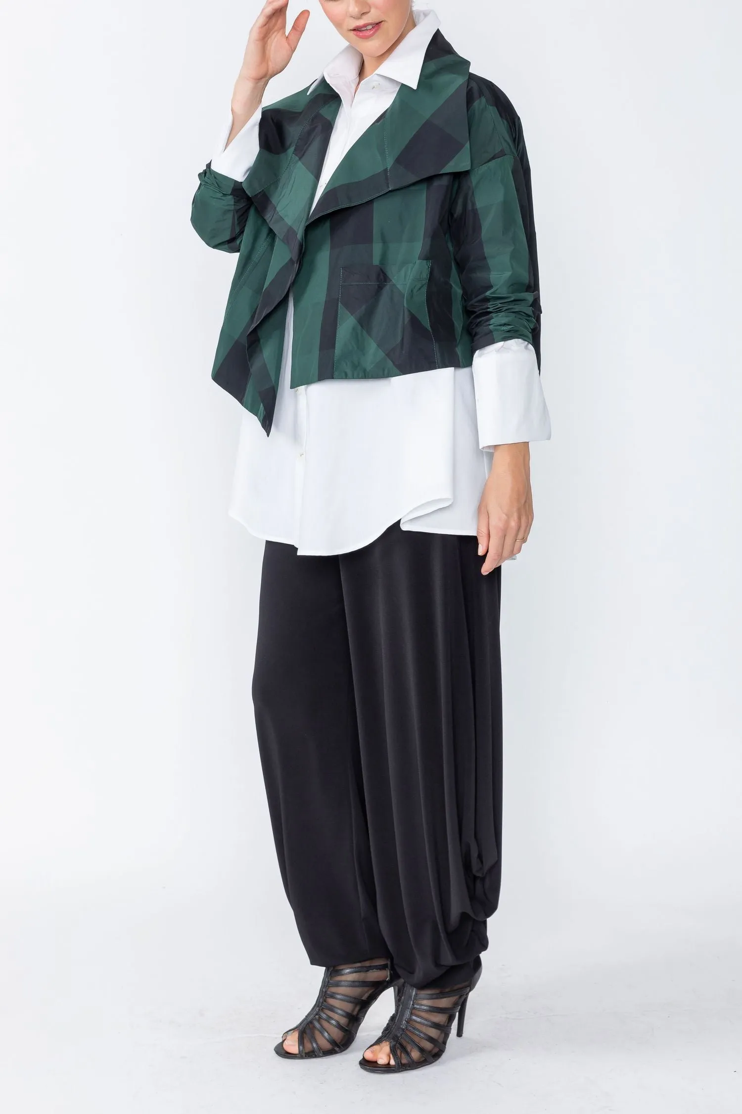 Hunter Green Layering Asymmetrical Jacket