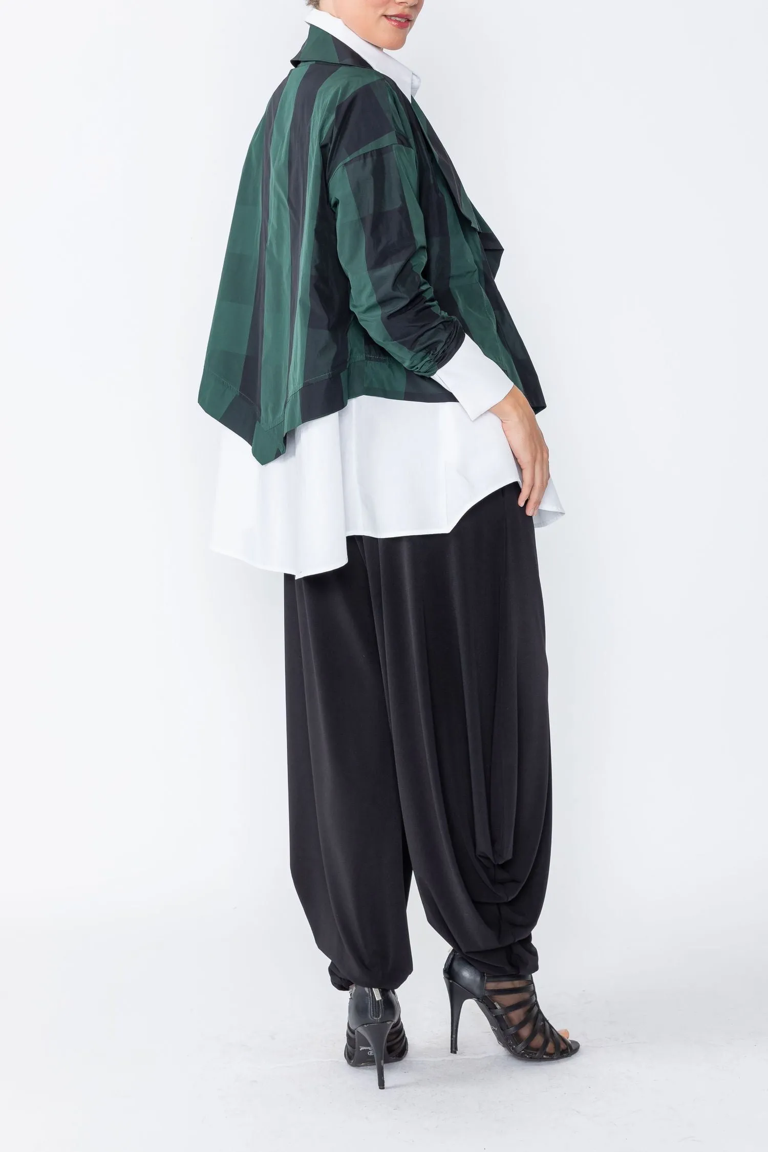 Hunter Green Layering Asymmetrical Jacket