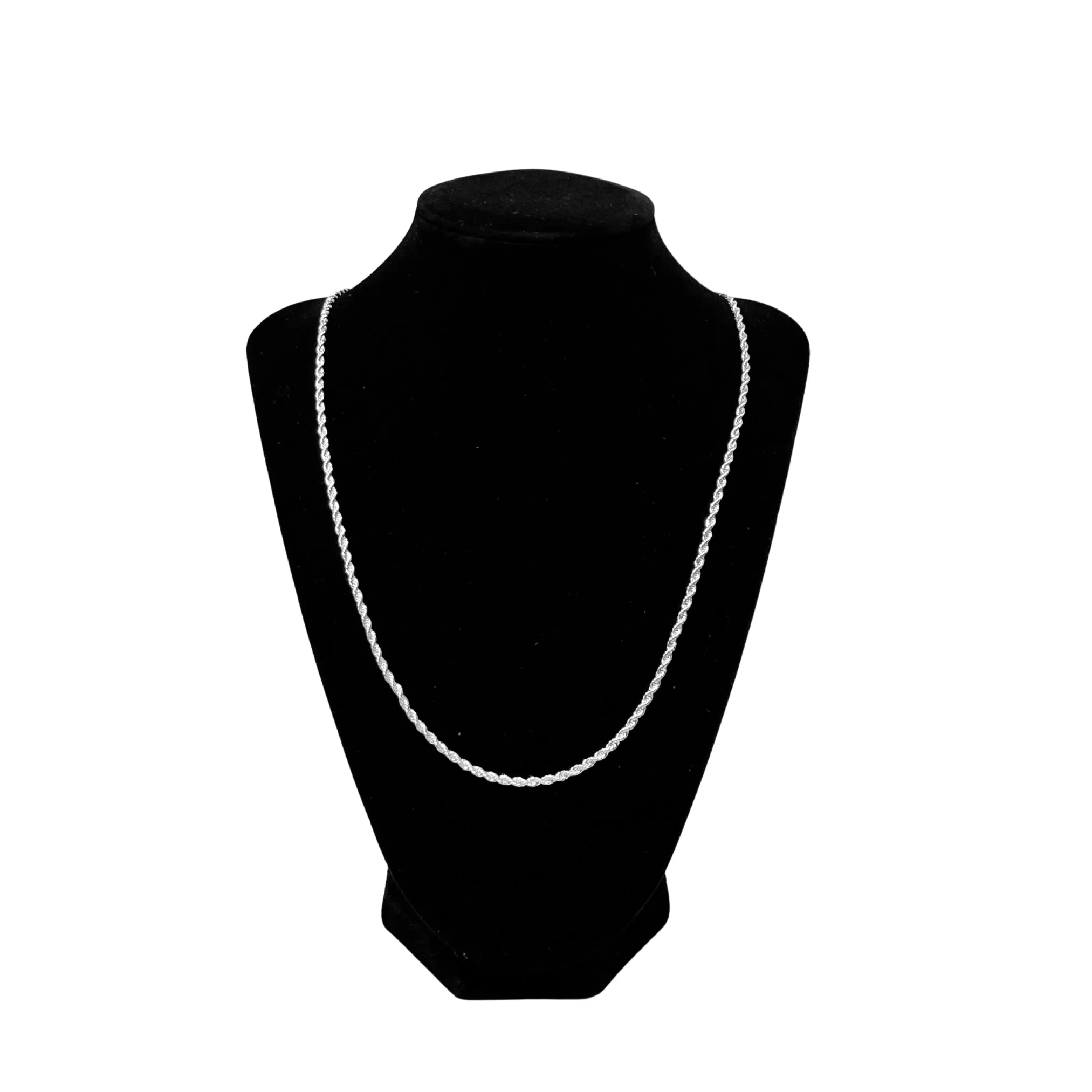 Ice City Rope Chain Necklace 24 - Silver Classic Style