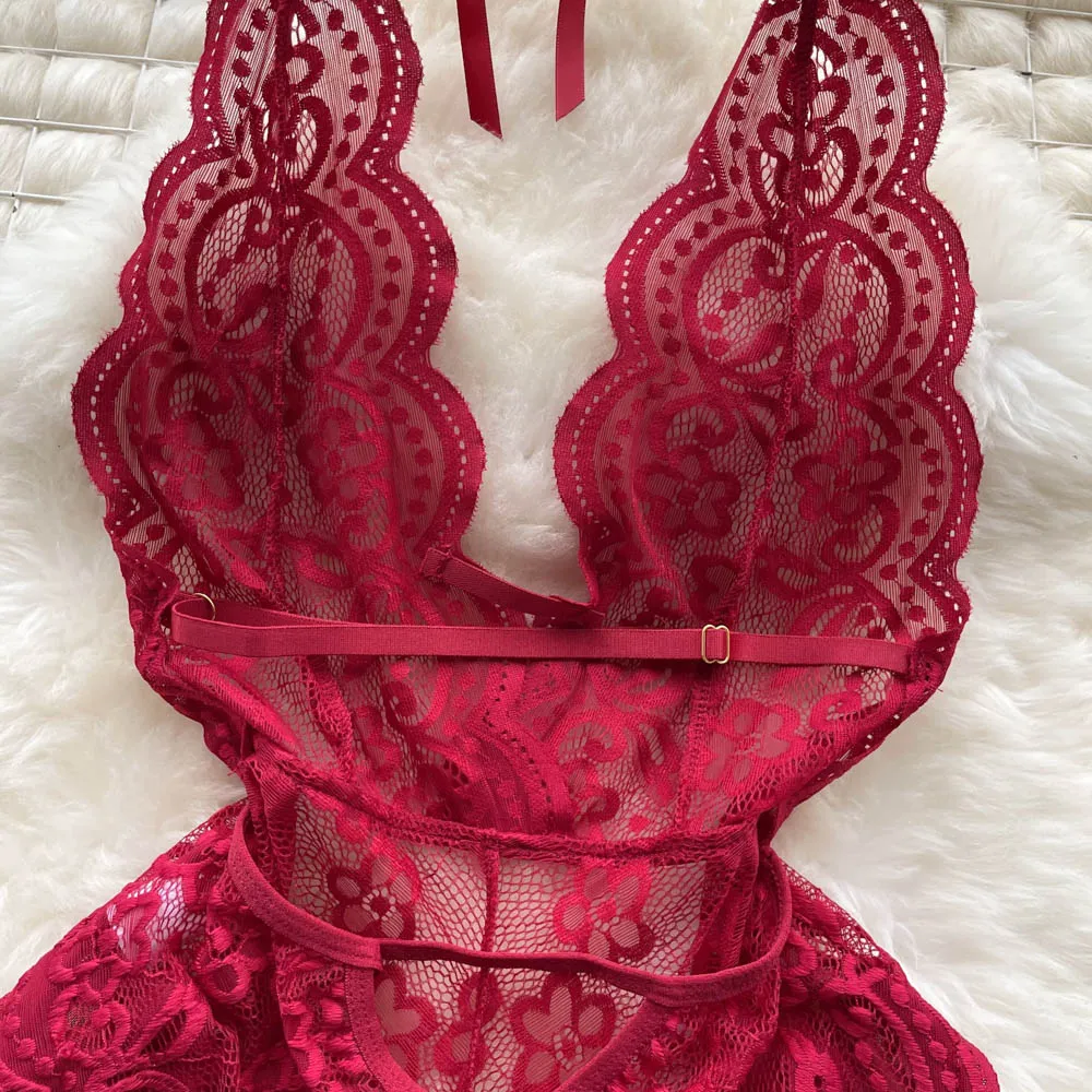 Irregular Design Lace Patchwork V-neck Dress