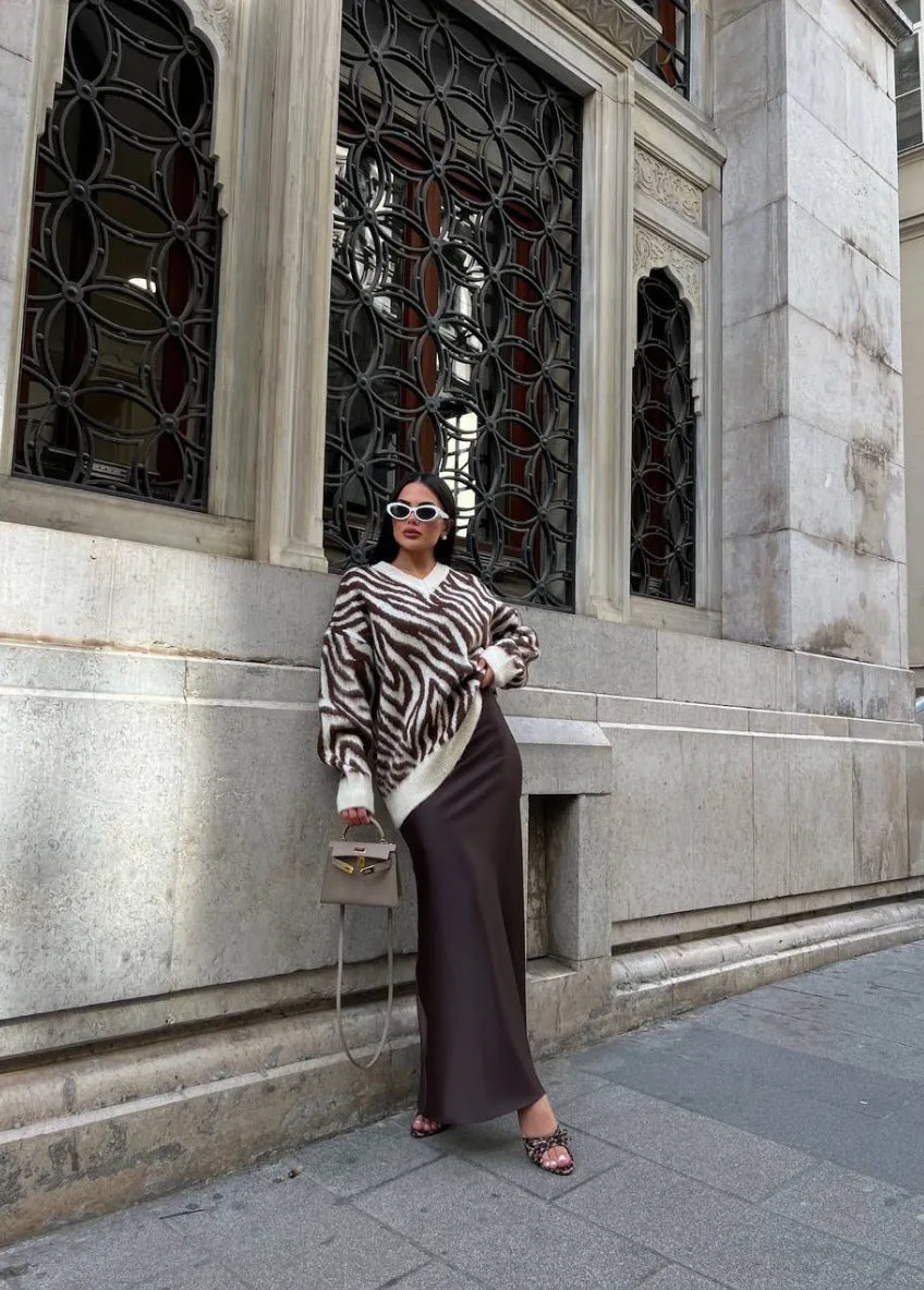 Ivyshape | Charm Zebra Knit Sweater