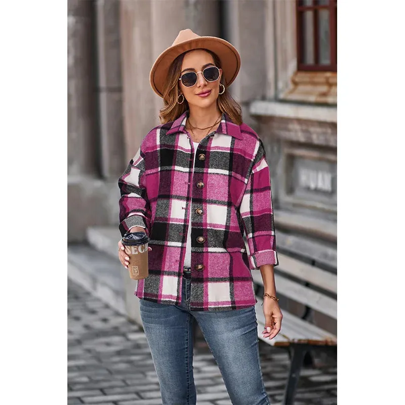 Ivyshape | Classic Plaid Shirt for Women