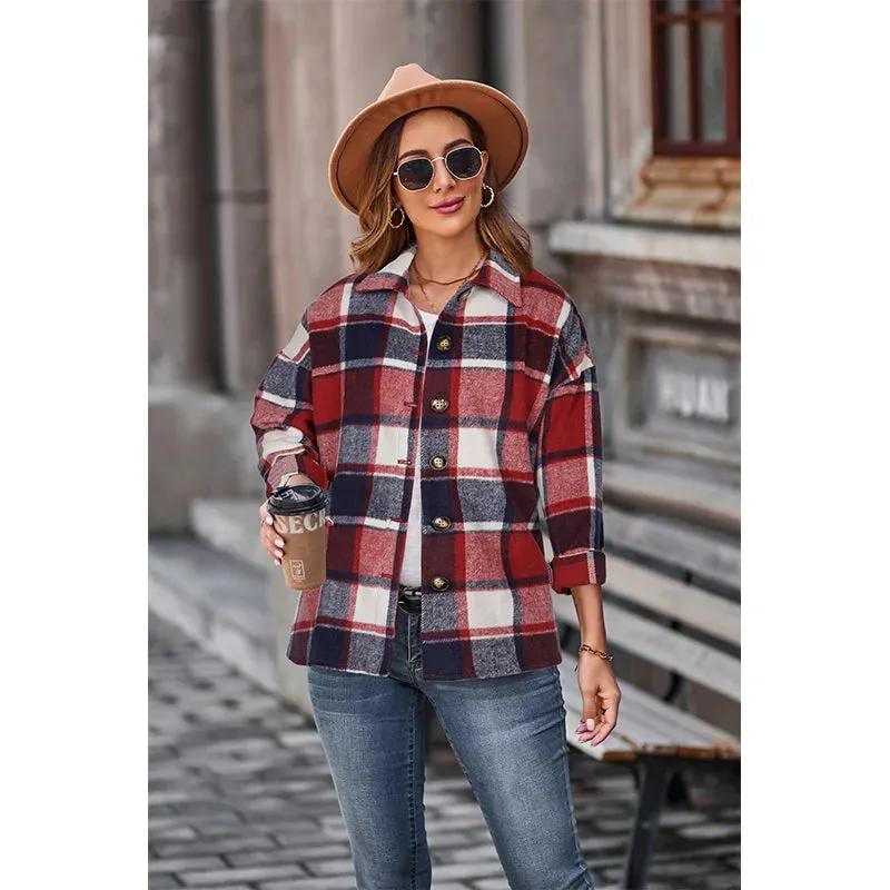 Ivyshape | Classic Plaid Shirt for Women