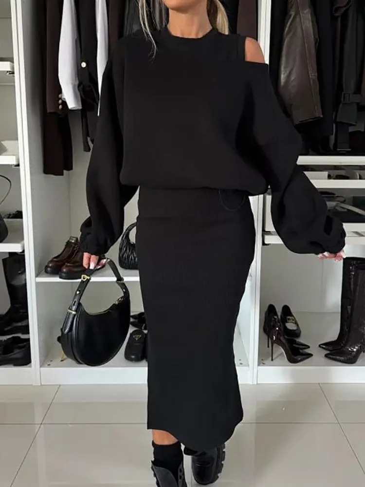 Ivyshape | Cozy 2-Piece Sweatshirt Dress
