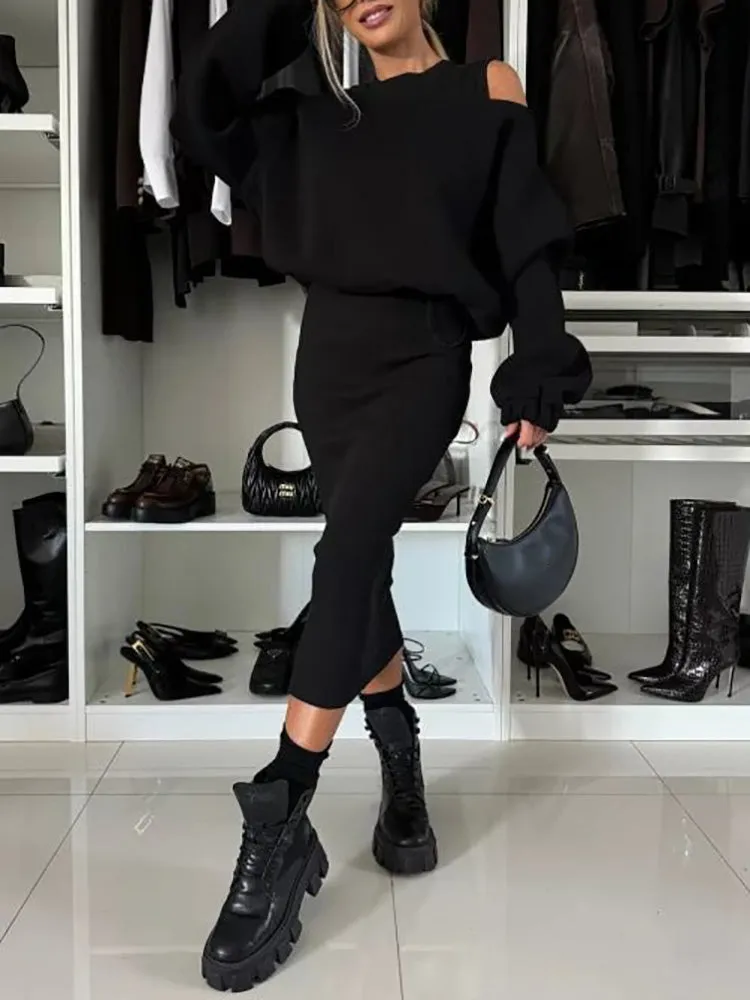 Ivyshape | Cozy 2-Piece Sweatshirt Dress