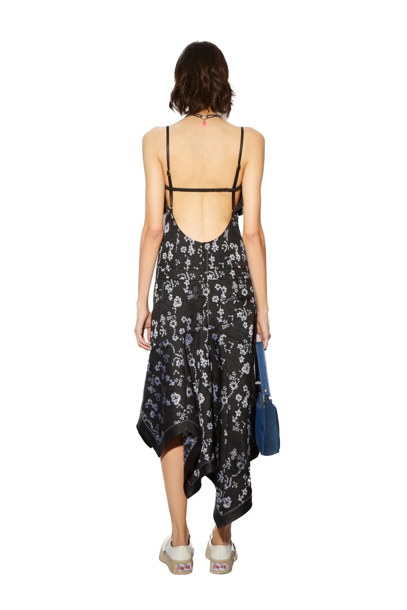 Jacquard Scarf Slip Dress
