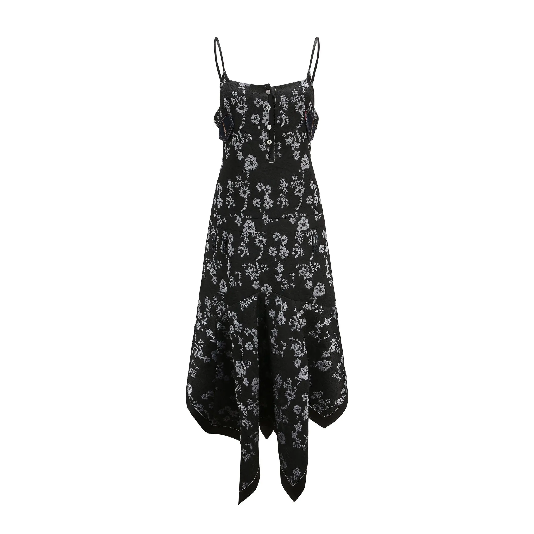 Jacquard Scarf Slip Dress