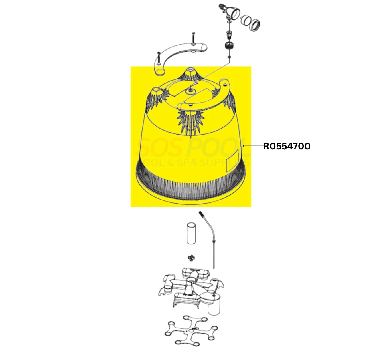 Jandy Tank Top Lid For DEL48 and DEV48 Filters | R0554700