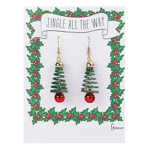 Jingle Bell Spiral Tree Earrings