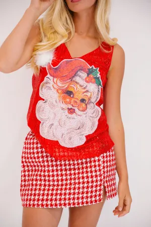 JOLLY SANTA RED SEQUIN TANK