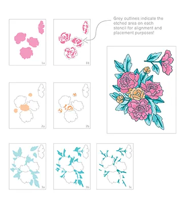 Joyful Blooms Layering Stencils