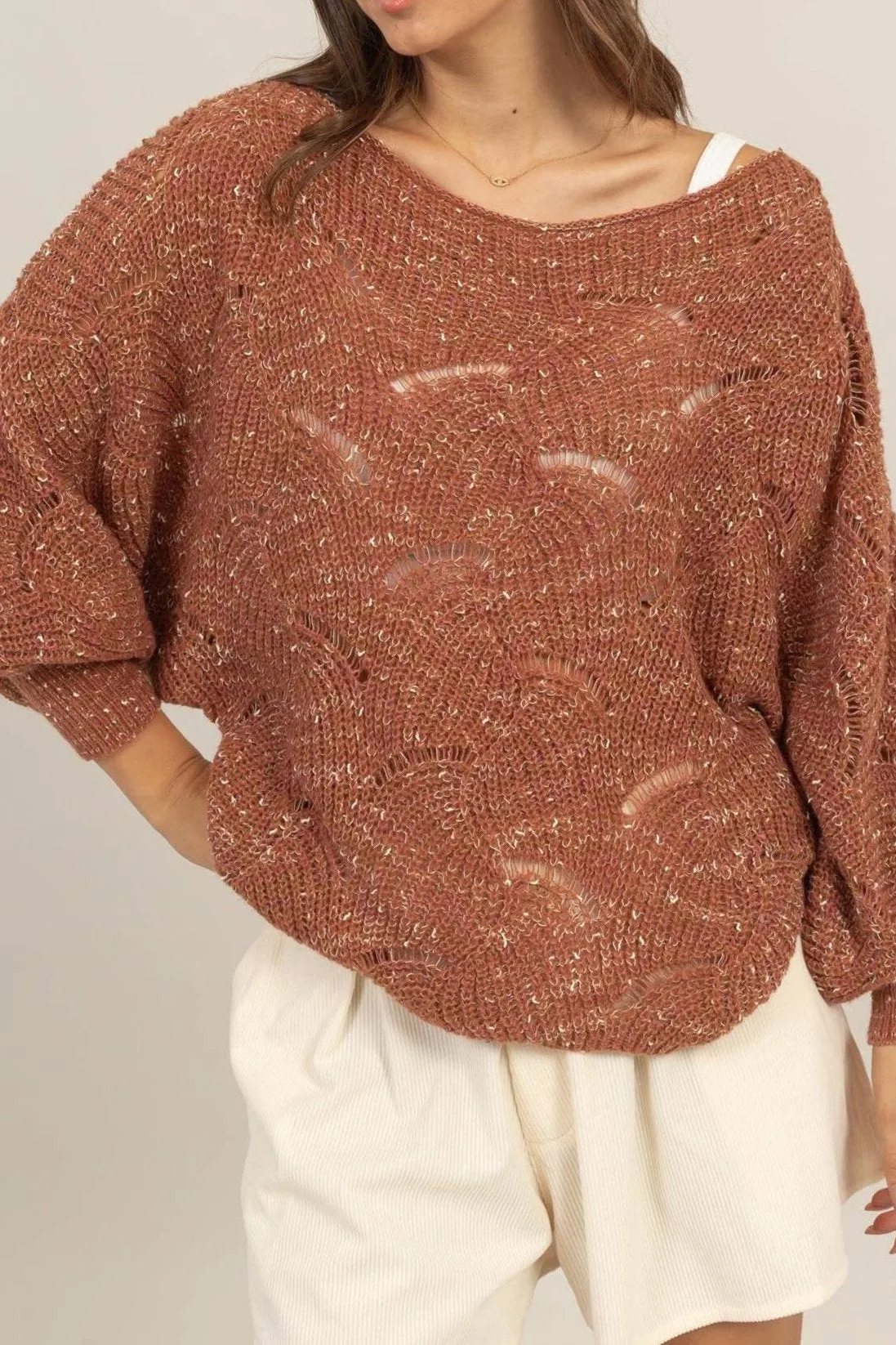 Kari Pointelle Knit Sweater
