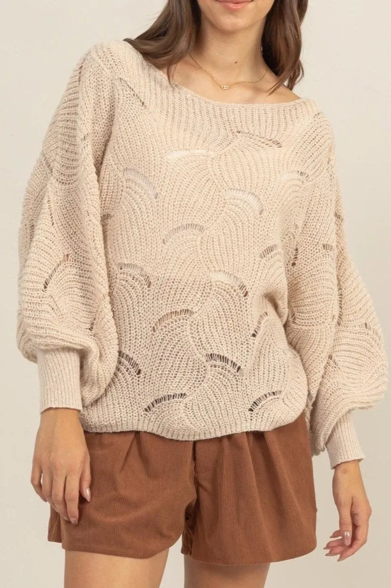 Kari Pointelle Knit Sweater