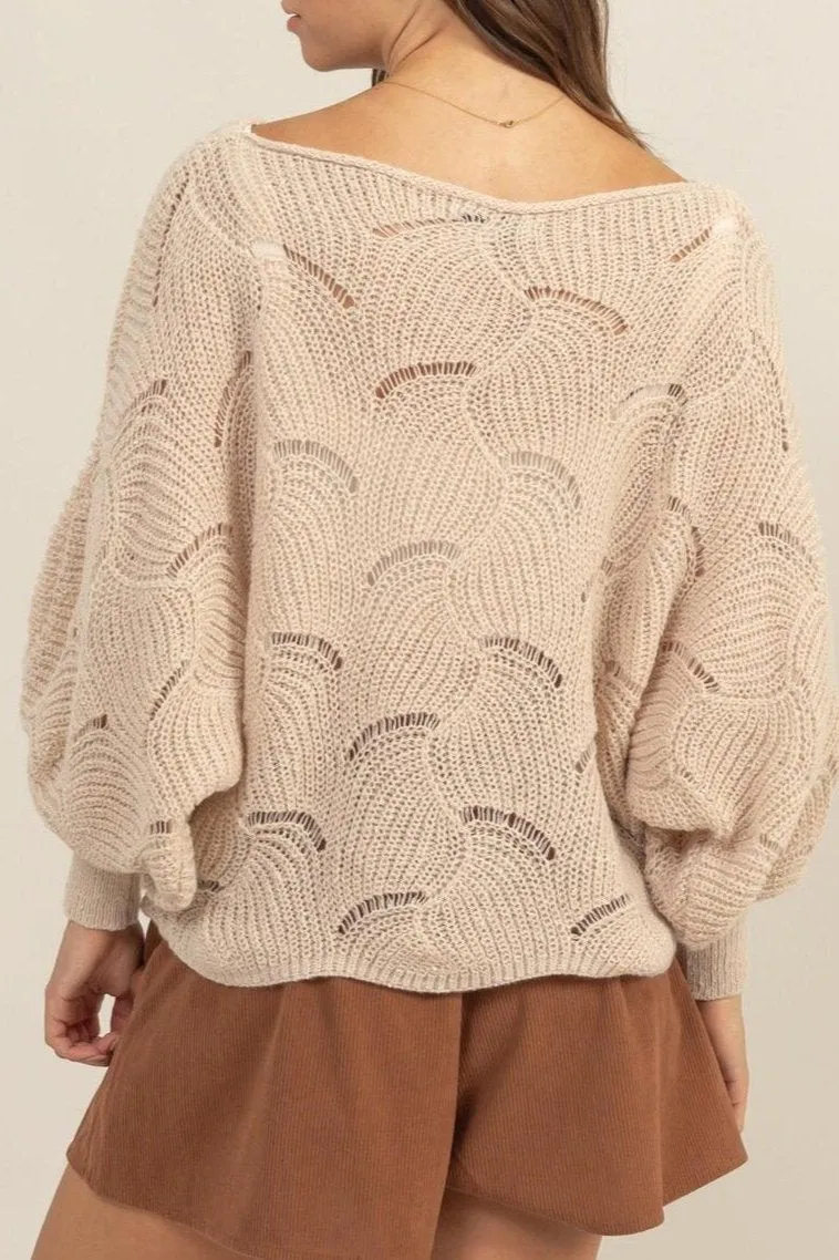 Kari Pointelle Knit Sweater
