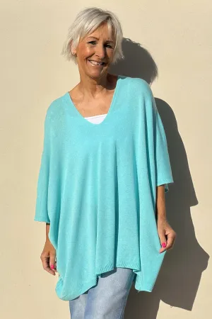 Katya V-Neck Top Aqua