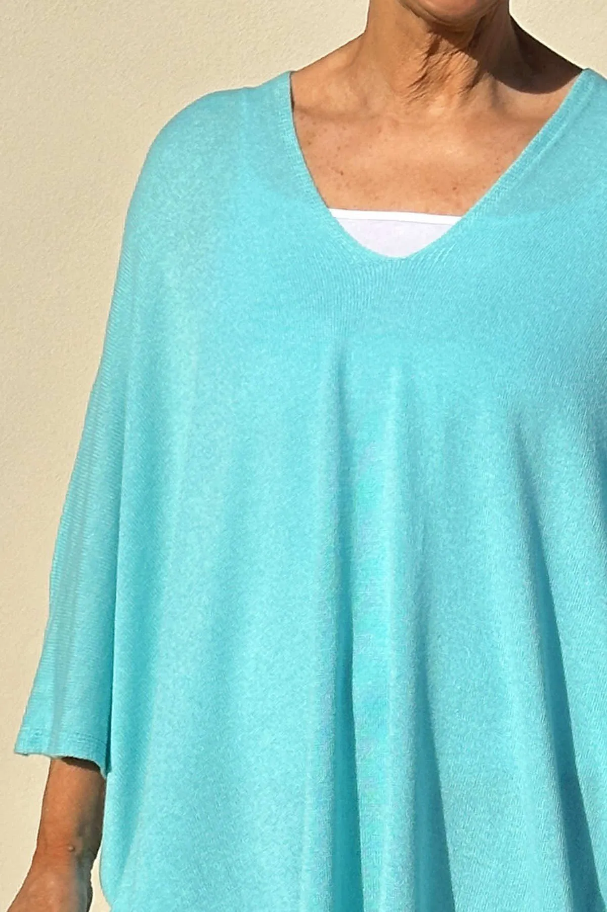 Katya V-Neck Top Aqua