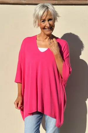 Katya V-Neck Top Fuchsia