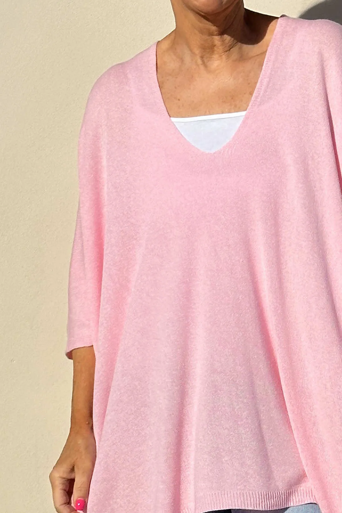 Katya V-Neck Top Pink