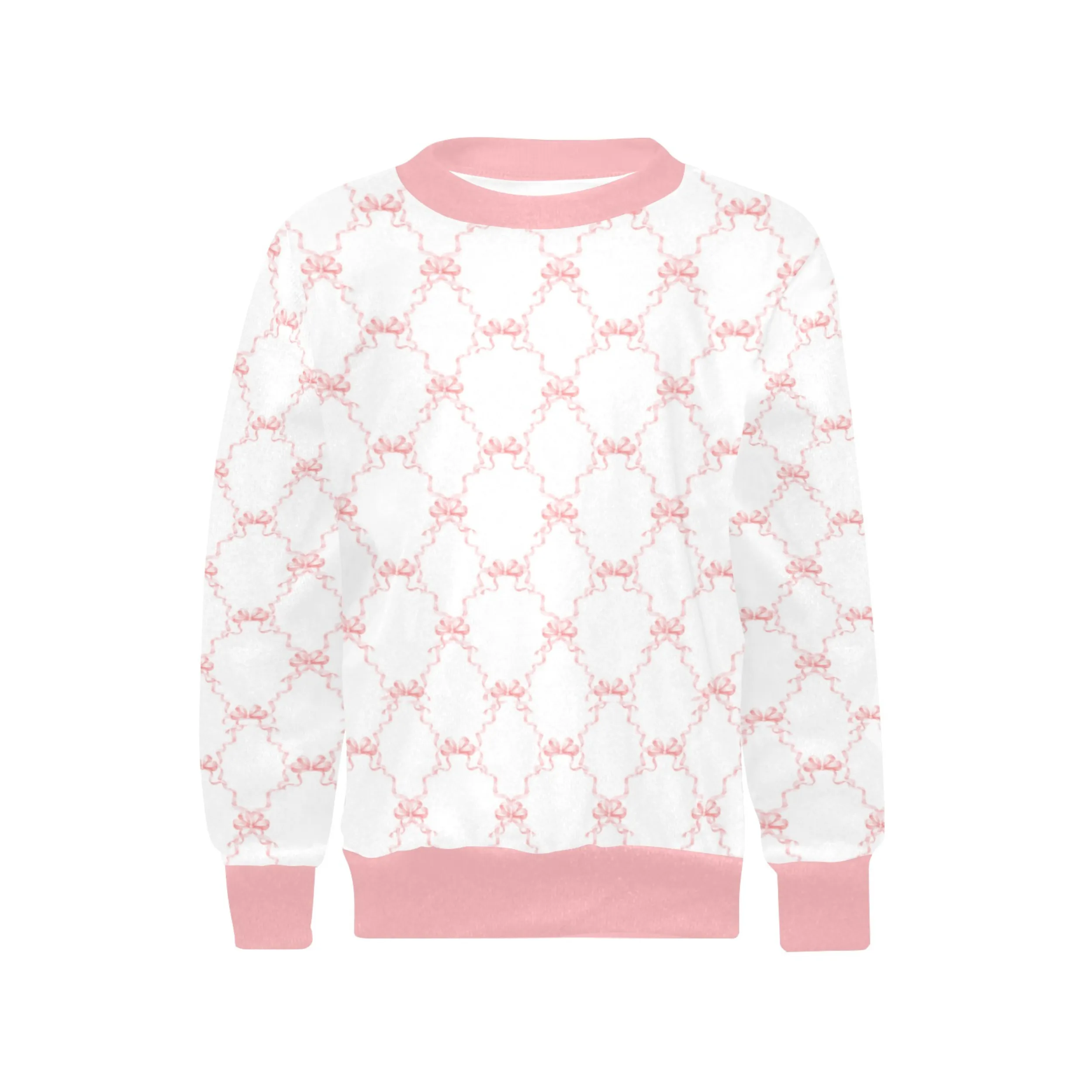 Kennedy Crew Neck Sweatshirt | Soft Pink and Blue All Over Print | Cozy Fall & Winter Wardrobe Essential