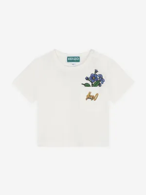 KENZO Baby Girls Pocket T-Shirt in Ivory