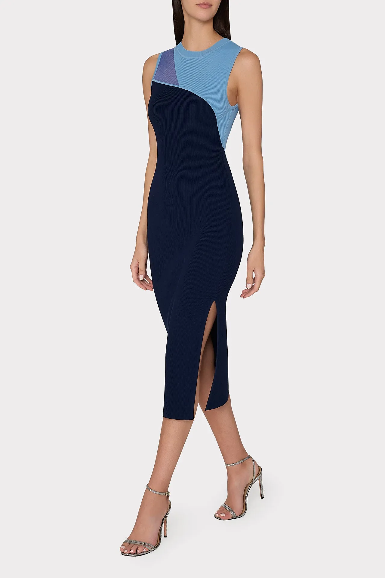 Kyle Color Block Knit Midi Dress