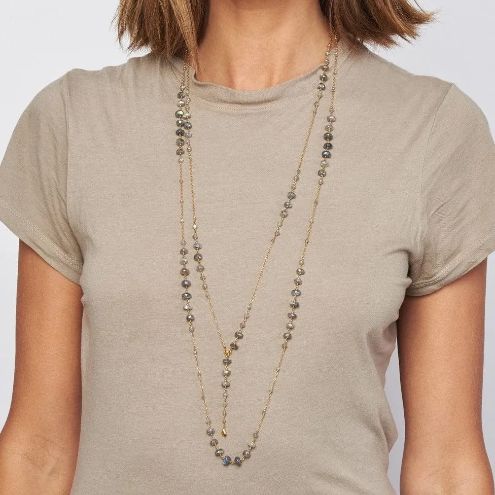 Labradorite"Y"  Layering Necklace