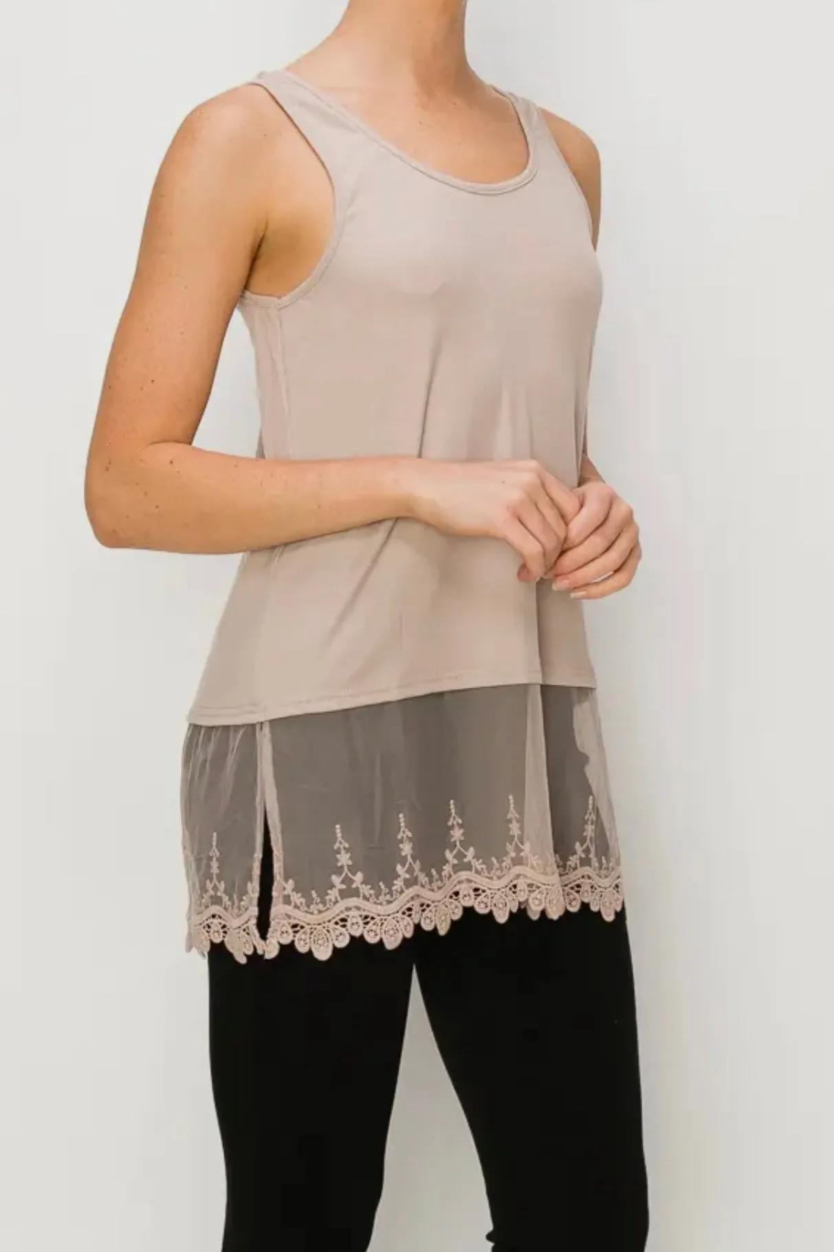 Lace Trim Layering Tank