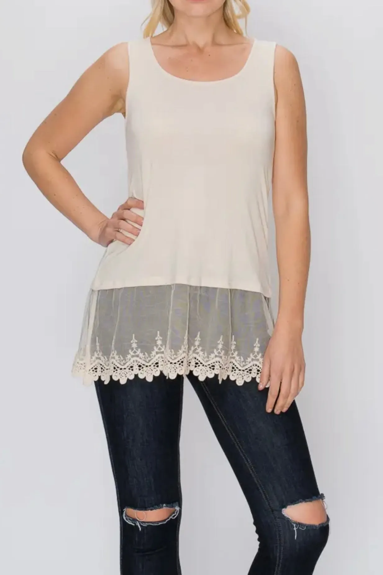 Lace Trim Layering Tank