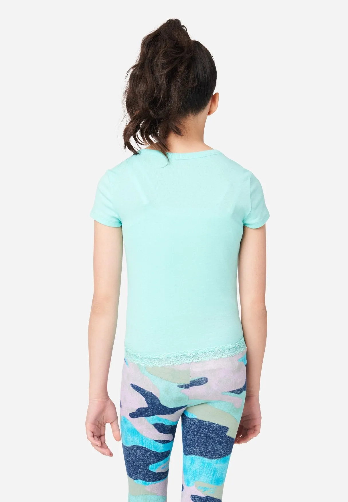 Lace-Trim Scoop Neck Tee