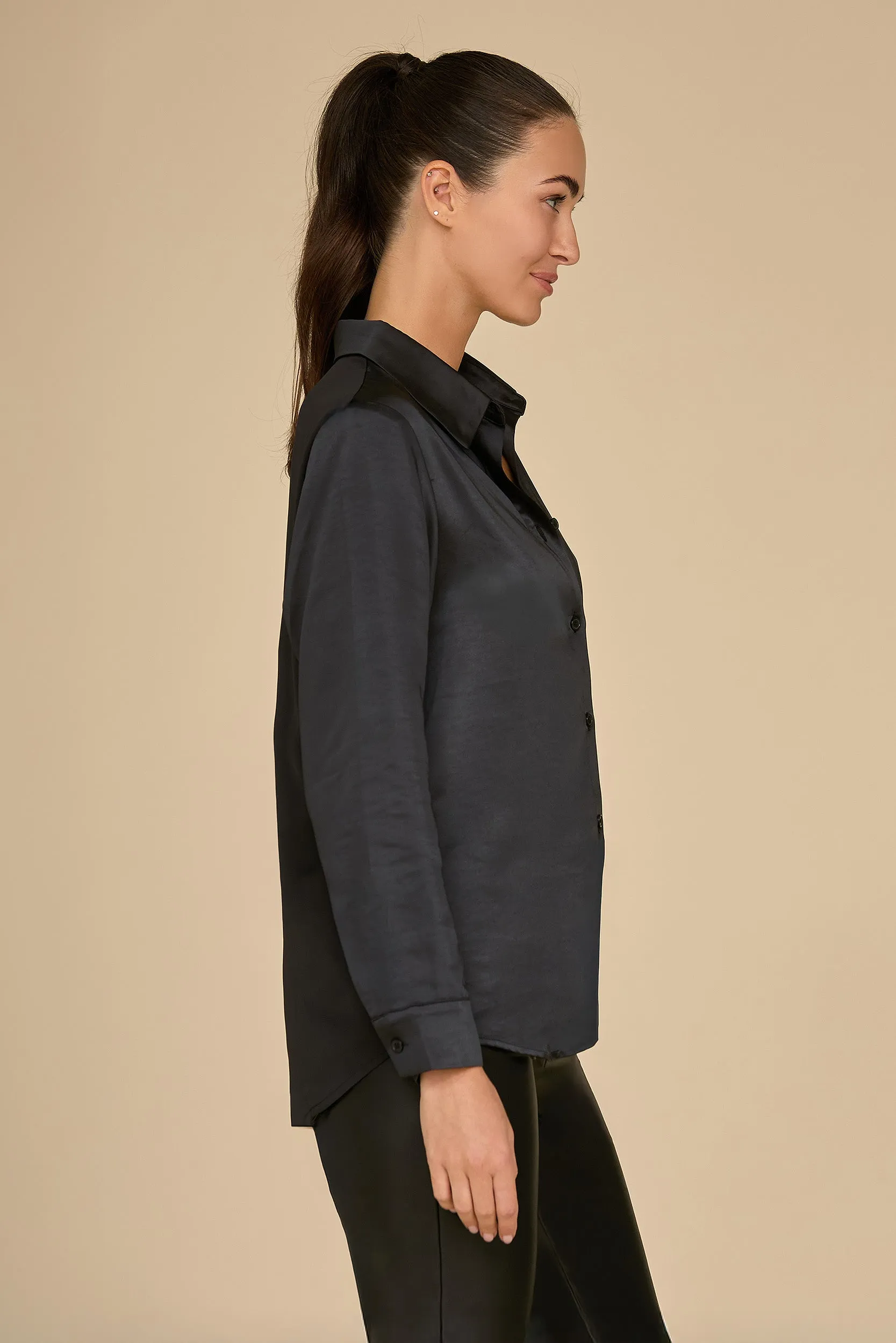 L'Amour Silk Blouse - Black