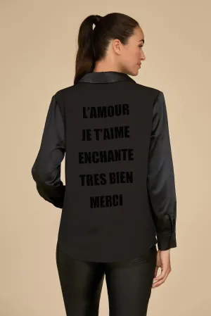 L'Amour Silk Blouse - Black