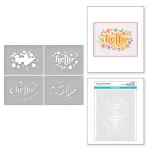 Layered Floral Hello from the Layered Stencils Collection by Spellbinders