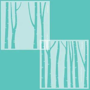 Layering Birch Trees - Set of 2 Layering 6x6" Stencils