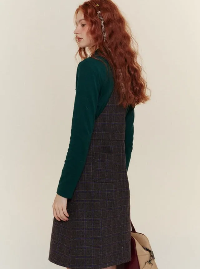 LAYERING BUMPING LEATHER CARGO DRESS