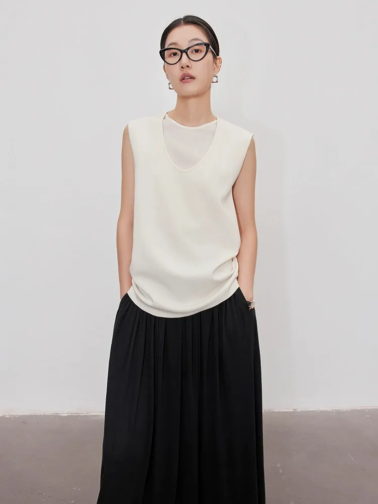 Layering style U-neck sleeveless_LCHK353