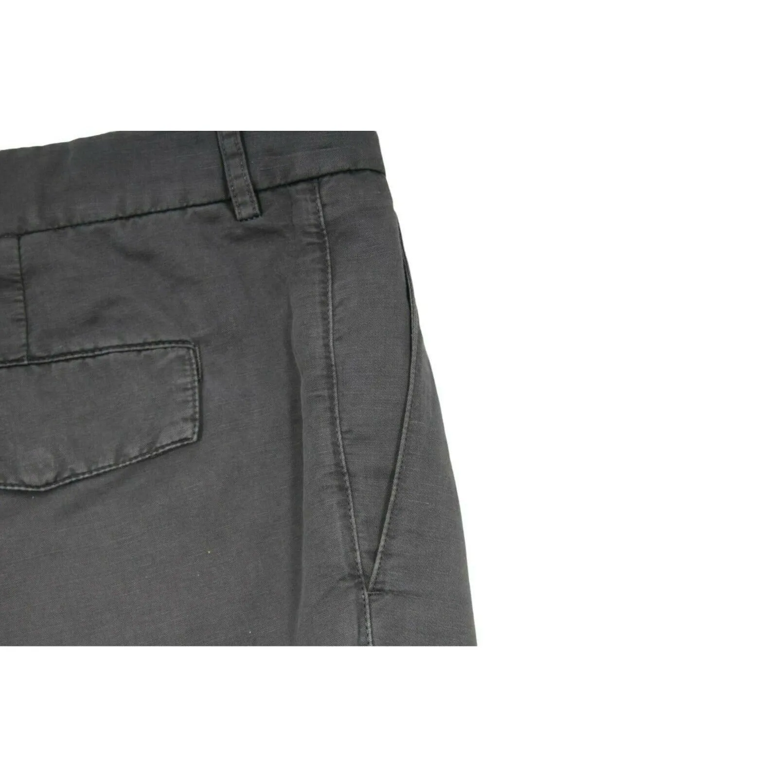 Leisure Fit Gray Flat Front Chino Pants