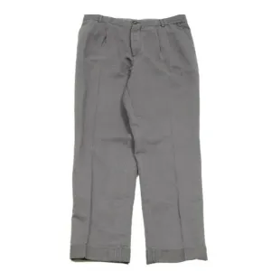 Leisure Fit Gray Flat Front Chino Pants
