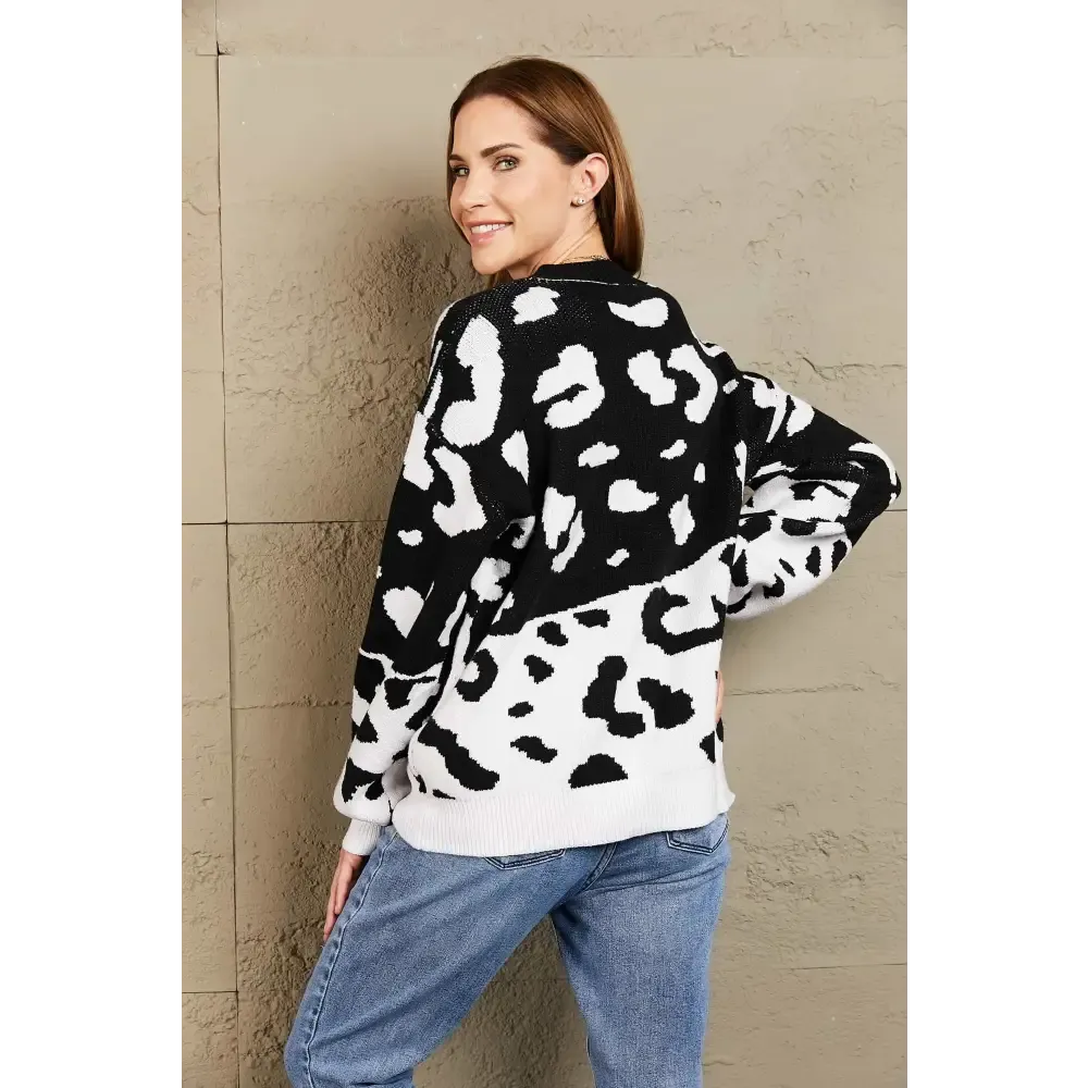 Leopard Print Luxury Fashion Sweater for Timeless Designer Clothing