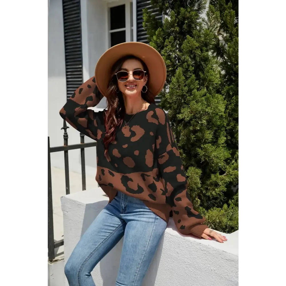 Leopard Print Luxury Fashion Sweater for Timeless Designer Clothing