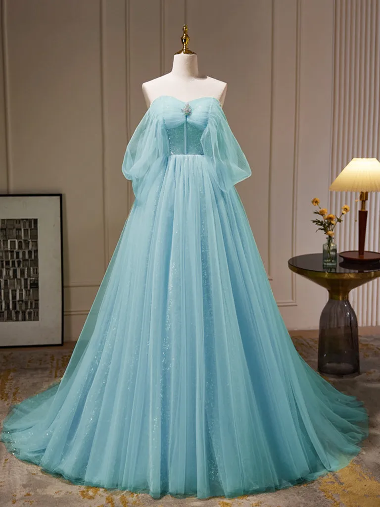Lime Green Romantic See Through Tulle Ball Gown Prom Dress Formal Dress