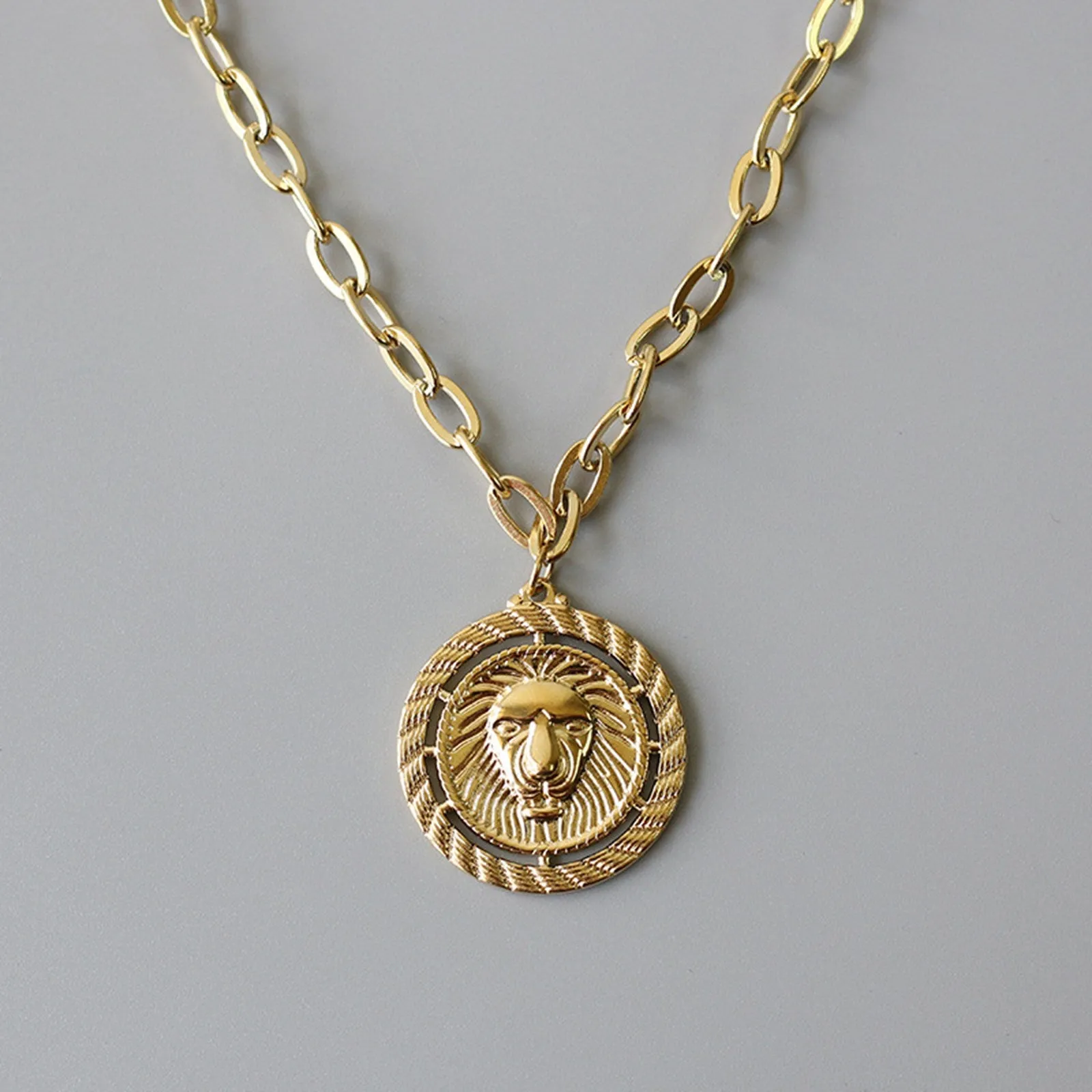 Lion and Moon Layering Necklace