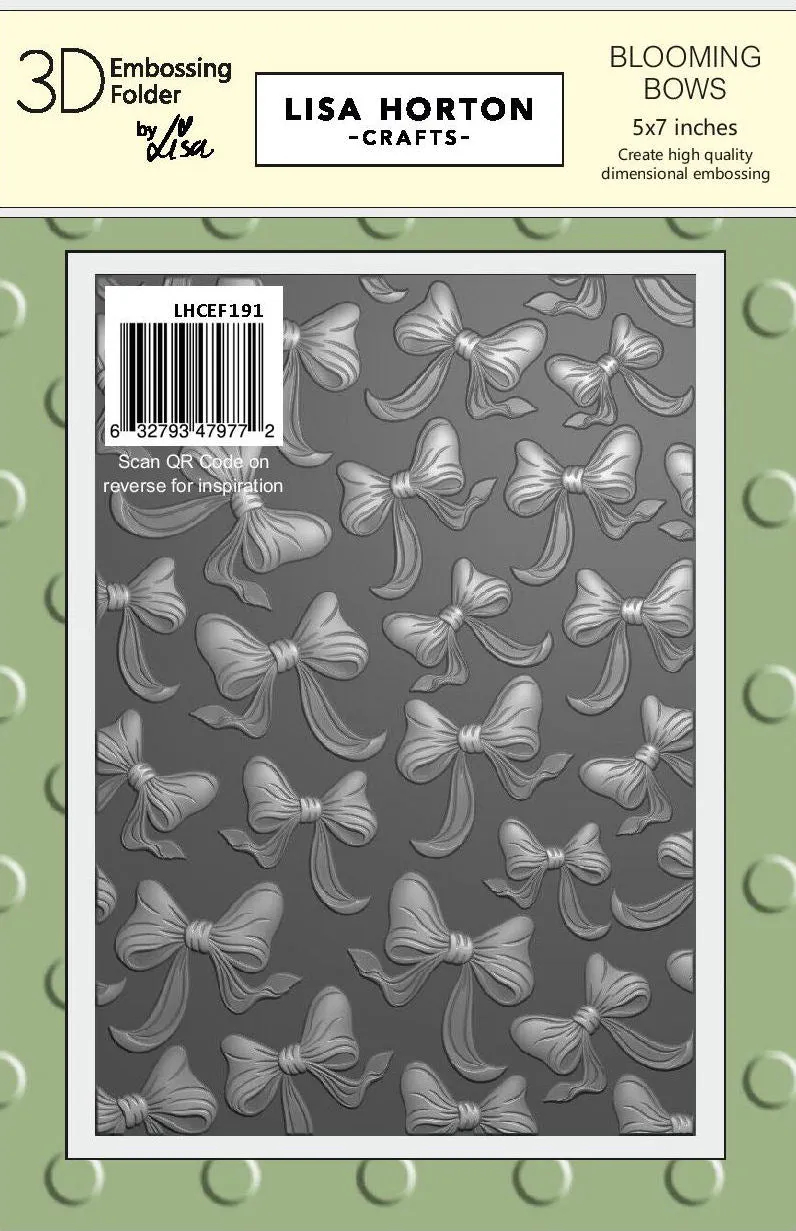 Lisa Horton Crafts Blooming Bows 5x7 3D Embossing Folder