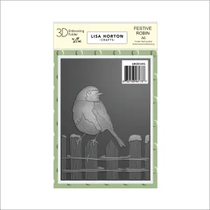 Lisa Horton Crafts Festive Robin A6 Embossing Folder